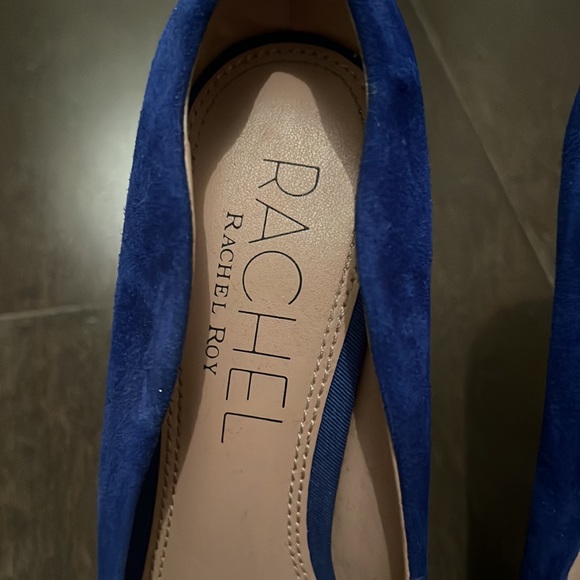Brand new - never worn! Rachel Roy electric blue suede peep toe heel- size 8 - Picture 5 of 9